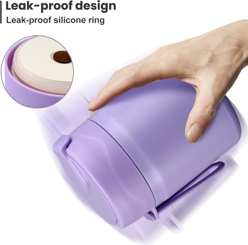 Howeemo 17oz Soup Thermo for Hot Food Kids,Insulated Food Jar with Spoon,Thermo Hot Food Lunch Container,Wide Mouth Leakproof Stainless Steel Lunch Box for School-Purple - Image 4